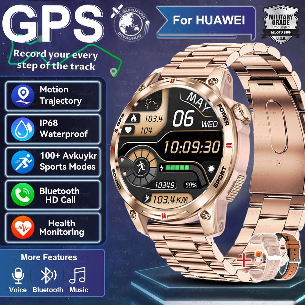 2025 New GPS Sports Smart Watch Men Waterproof Fitness Tracker Bluetooth Call 400MAH Battery Bracelet Smartwatch For Woman - Compatible with Xiaomi IOS