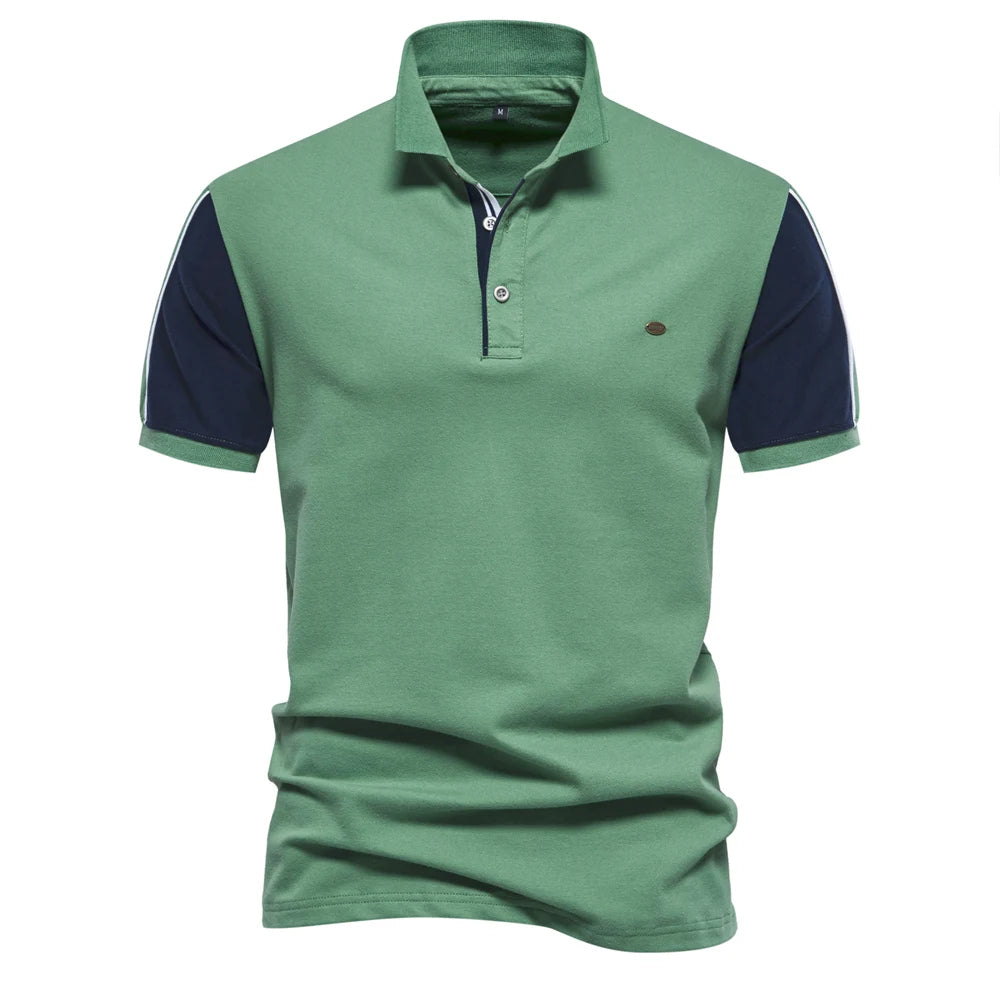 2024 Nieuw Zomer Patchwork Poloshirt Voor Heren Merk Kwaliteit Korte Mouw Honkbal Heren Polo's