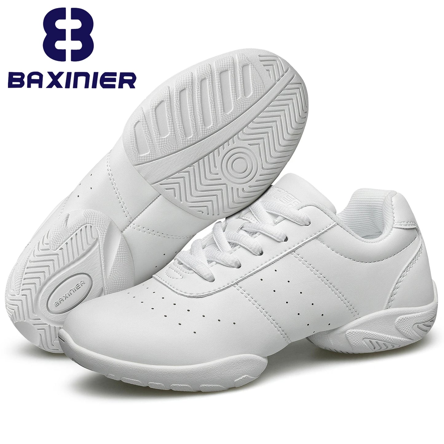 Girls White Dance Shoes Jazz Sneakers Youth Cheerleading Shoes Athletic Training Tennis Kids Competitive Aerobics Shoes