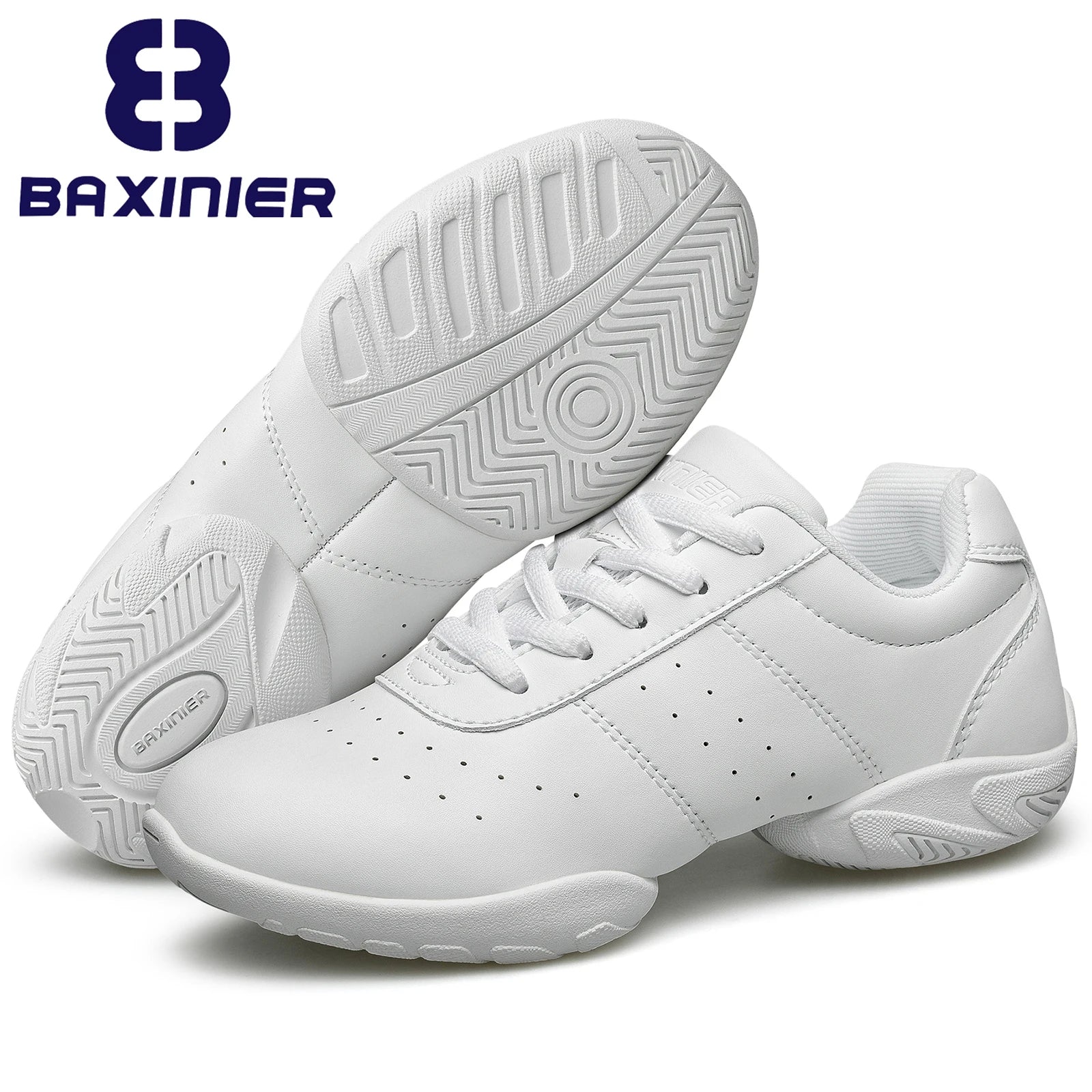 Witte dansschoenen voor meisjes, jazzsneakers, cheerleadingschoenen voor jongeren, atletiektraining, tennisschoenen voor kinderen, wedstrijdaerobicsschoenen