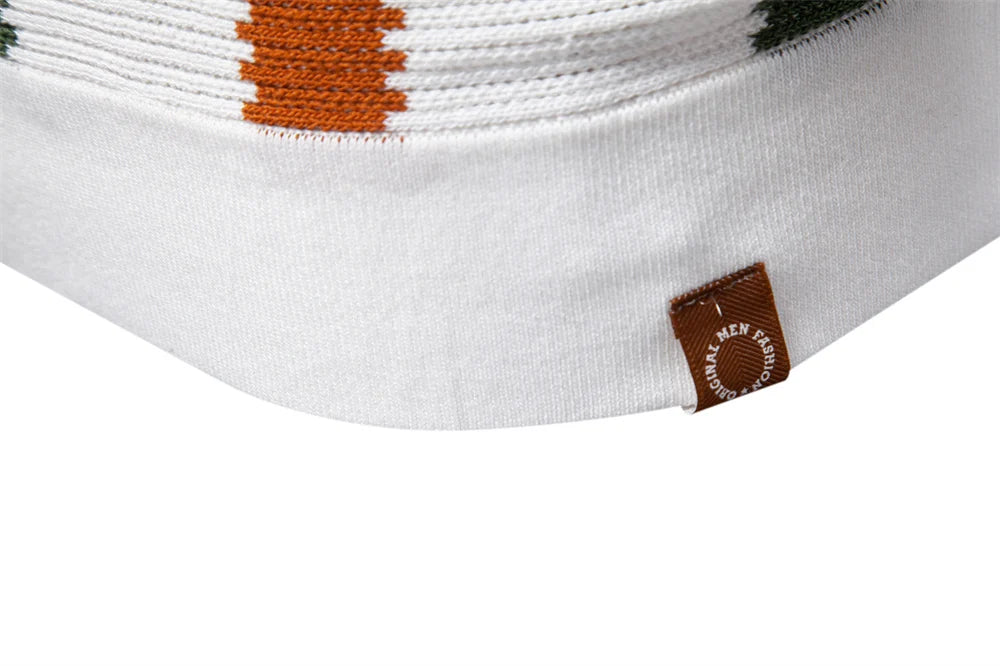 Men's Ribbed Knit Polo Shirt For Breathable Striped Casual Wear with Comfortable Collar High quality Male Polo Shirt