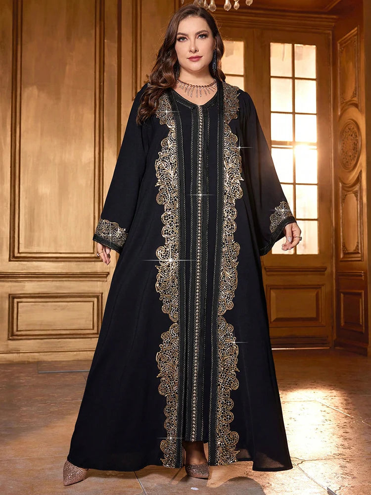 Women's Plus Size Elegant Sequin Water Soluble Lace Decorated Long Flare Sleeve Coat With Matching Dresses For Spring/Summer