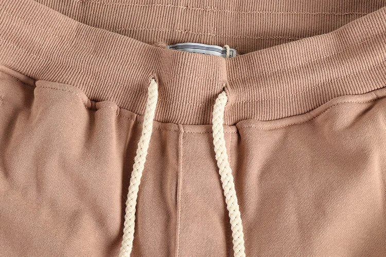Herfst Nieuwe Amerikaanse Retro Badstof Effen Kleur Joggingbroek Heren Eenvoudige Gewassen Trekkoord Casual Sport Jeugd Enkelband Broek