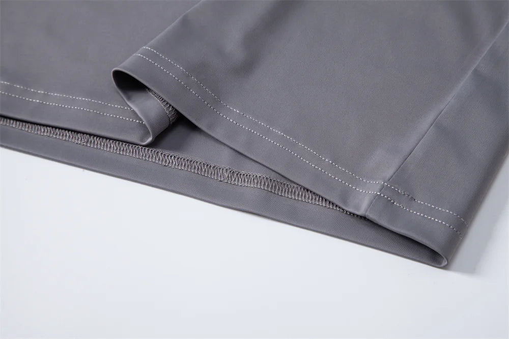 Men's UPF100+ Sun Protection Long Sleeve Shirt Solid Colour Zipper Outdoor Shirts Stand Collar Quick Dry T-Shirts