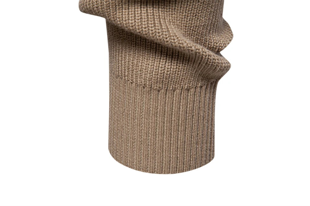 Men's Mock Neck Button-Up Cotton Pullover Sweaters Casual Social Knitted Turtleneck Autumn Winter Sweaters for Men