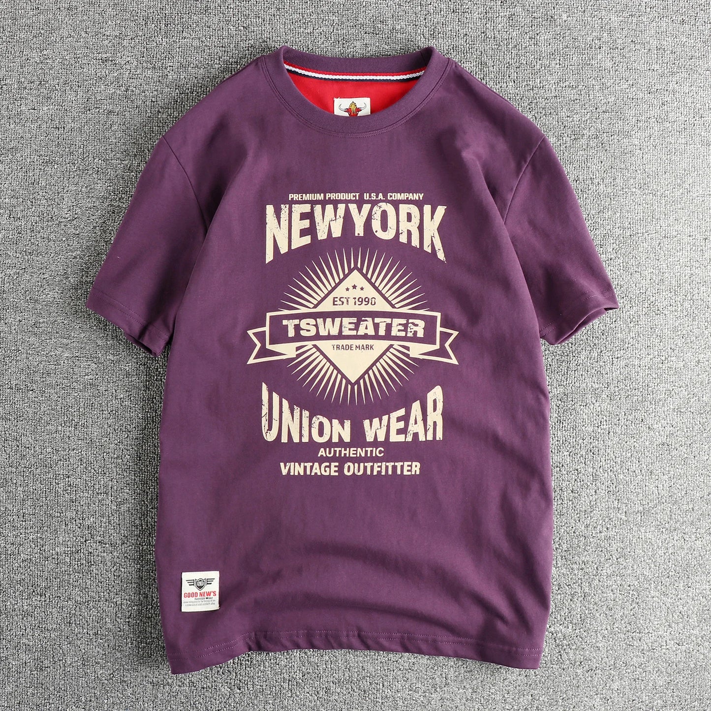 2025 Zomer Nieuw Amerikaans Retro Korte Mouw O-hals Letter Gedrukt T-shirt Herenmode 100% Katoen Gewassen Casual Jeugd Tops