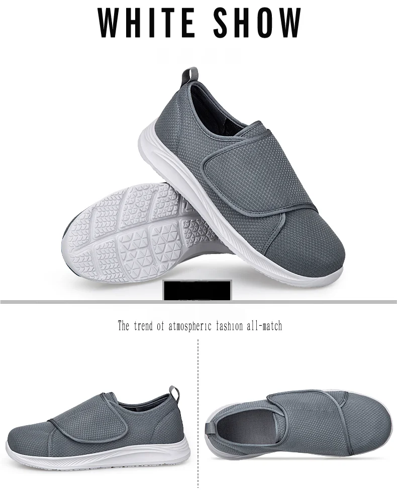 Unisex orthopedische wandelschoenen voor diabetici, voor brede voeten, gezwollen voeten, duimeversie, zacht en comfortabel