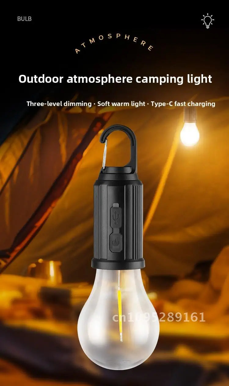 Solar Charging Retro LED/Tungsten Camping Light Emergency Tent Bulb Outdoor Lighting Cross Border New Style