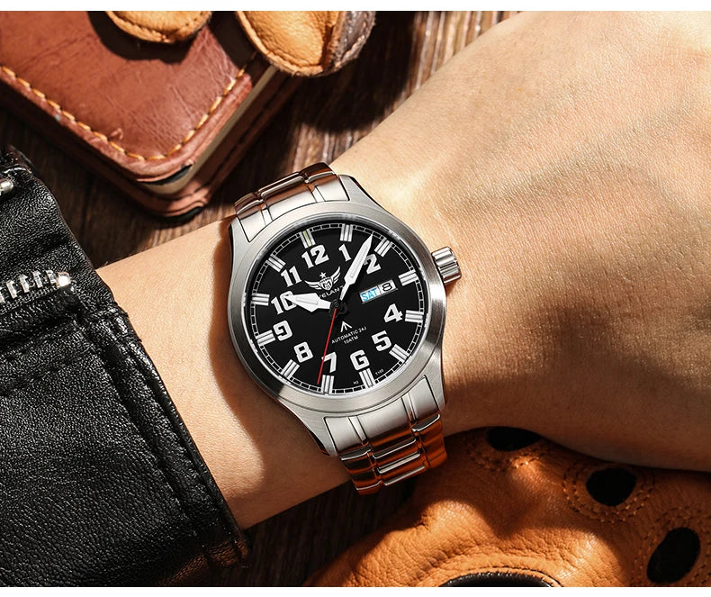 Yelang V1007 42MM Men Watch NH36 Luminous T100 Brand 100M Waterproof Mechanical Automatic Watch Sapphire Lens Reloj Business