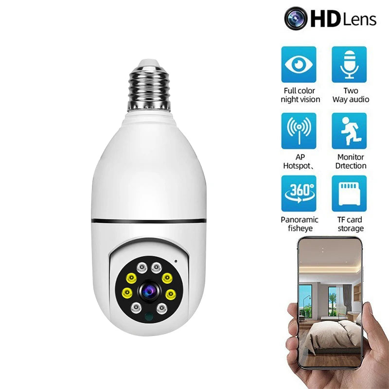 Wifi IP E27 Bulb Surveillance Camera Night Vision Wireless Home Camera CCTV Video Security Protection Baby Mini Cam