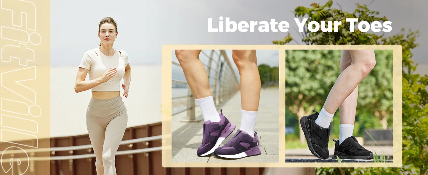 Women's Wide Foot Walking Shoes Sports Shoes Adjustable Easy to Put & Take Off for Wide Feet Lightweight sneakers
