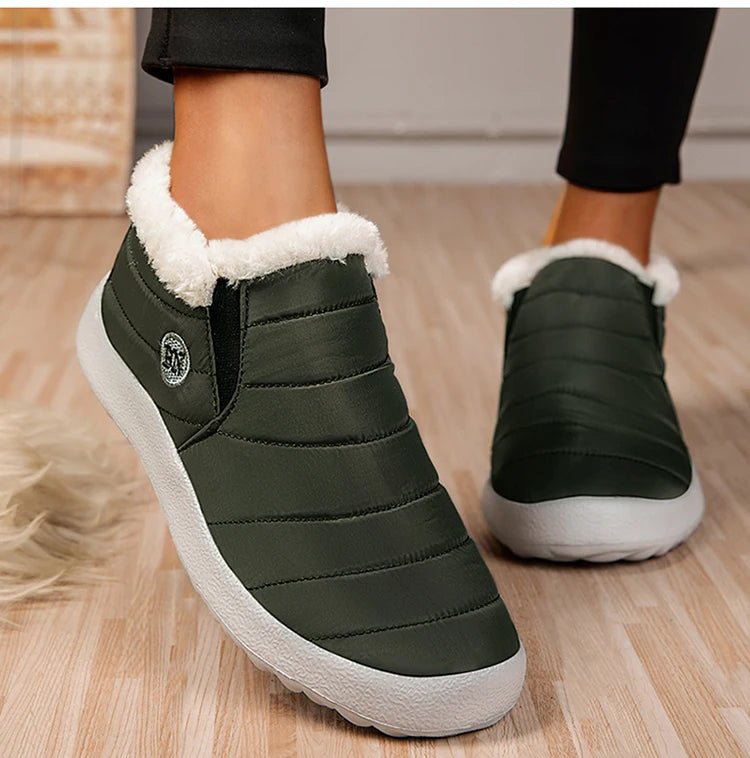 Men's Warm Snow Boots Plus Size Winter Boots Slip-On Waterproof Male Ankle Footwear & Working Shoes