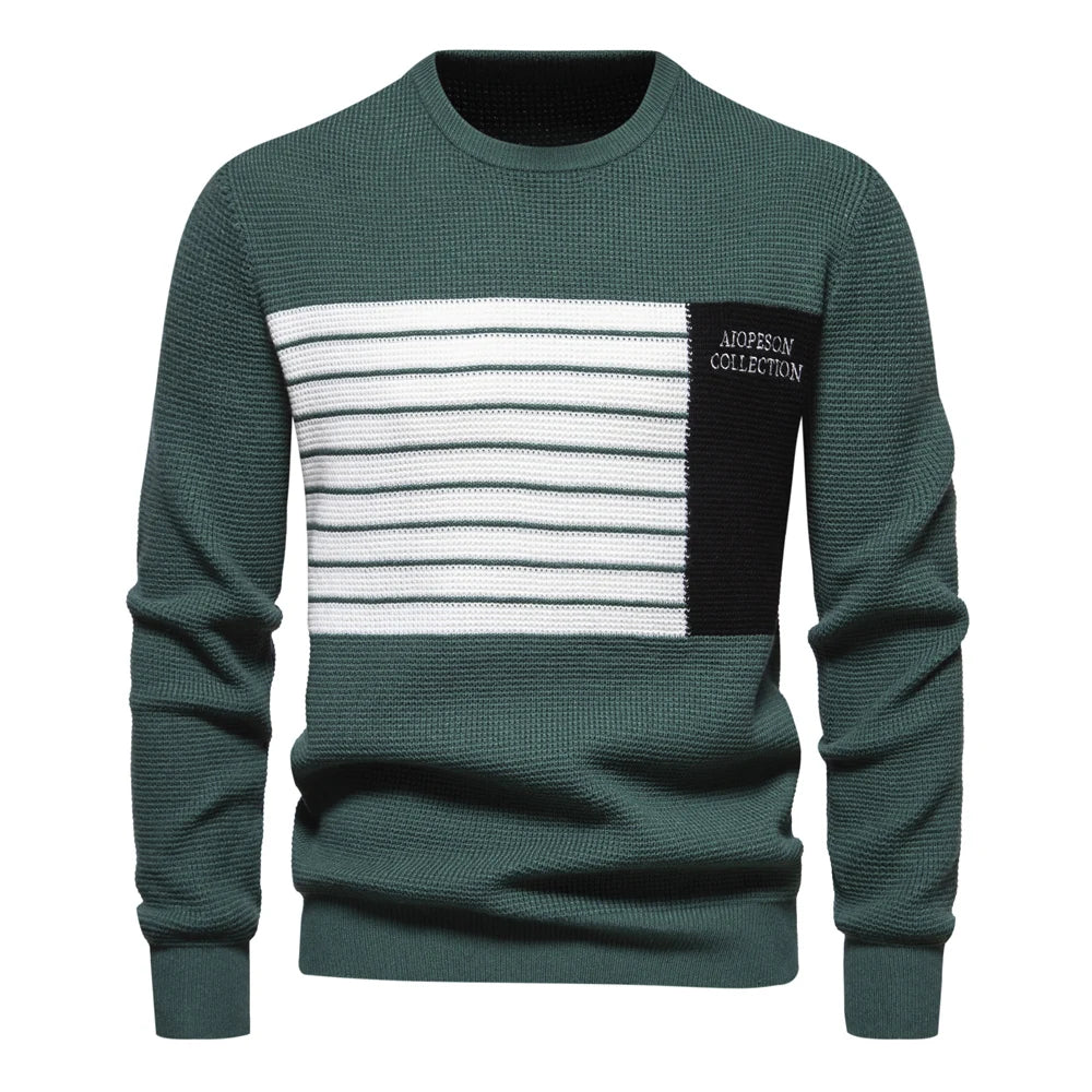 Mode Streifen Jugend Pullover für Männer Casual Pullover Qualität Strickpullover Männlichen Winter Langarm