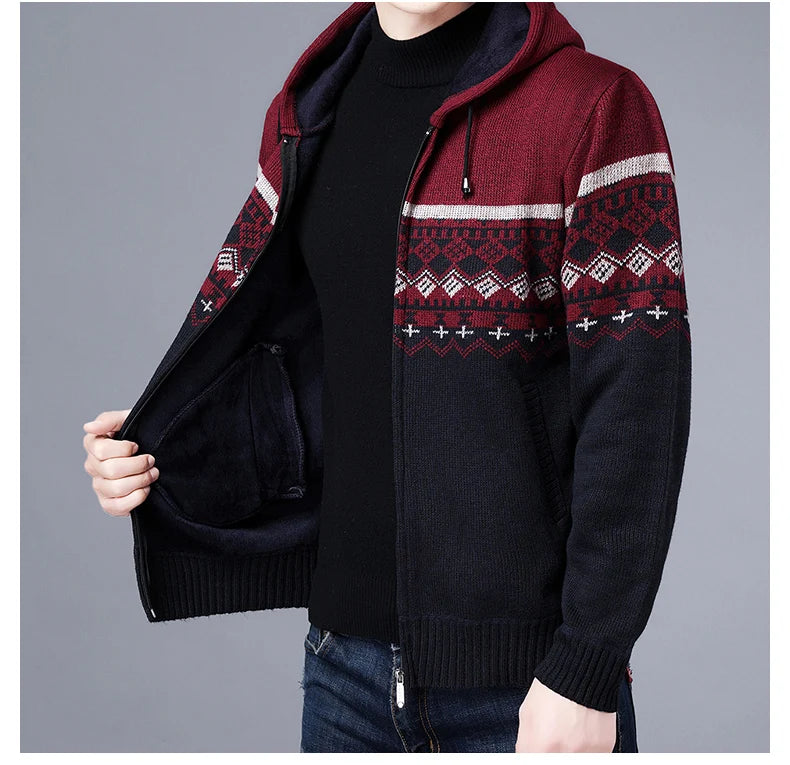 Men's High Quality Hooded Casual Cardigan, Patchwork Jacket, Male Outerwear, and Windbreaker Coats