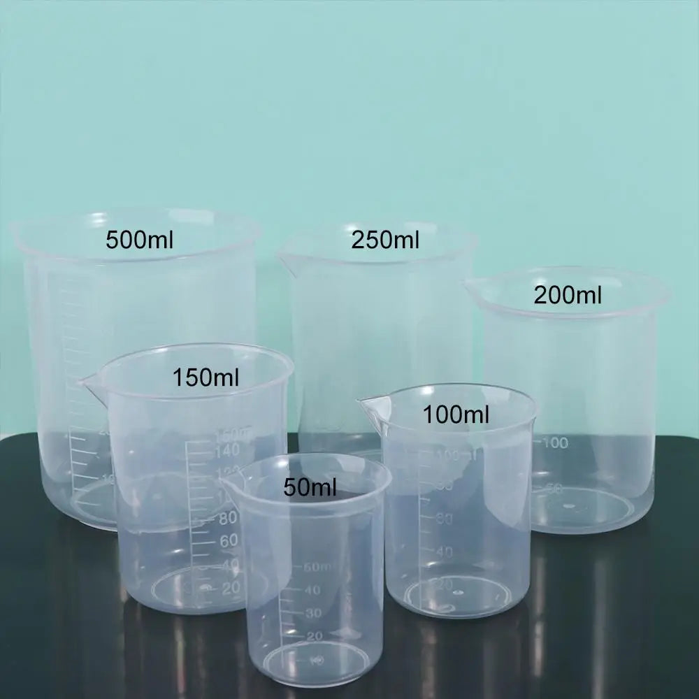 Plastic Transparent Measuring Cup for Kitchen Chemical Laboratory Test Stackable Graduated Cylinder Beaker Mixing Cups