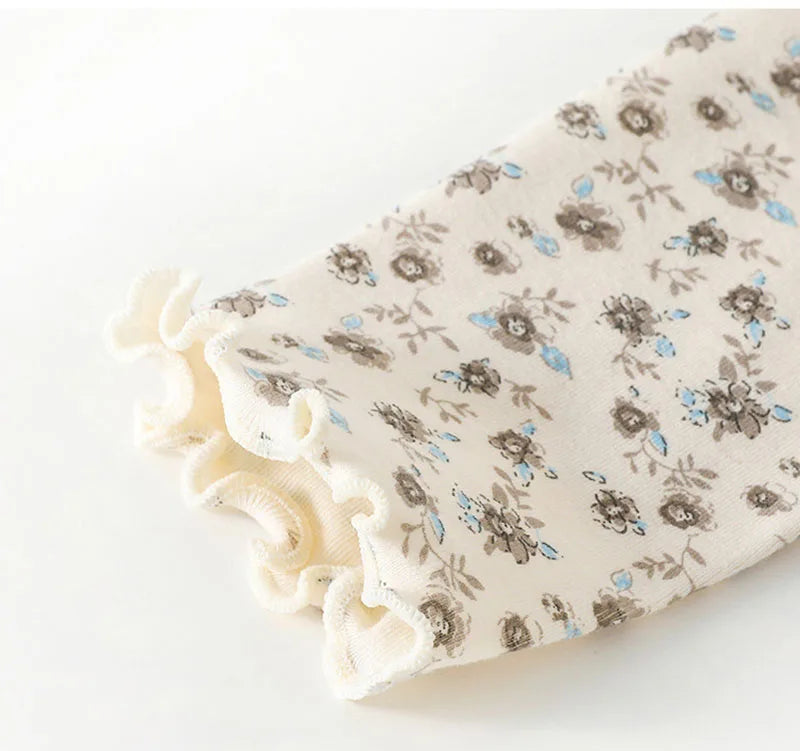 New Spring Girls Boys Clothes Set Baby Cute Floral Home Wear Toddler Full Printed Flowers Children's Loungewear 0-4T Unisex