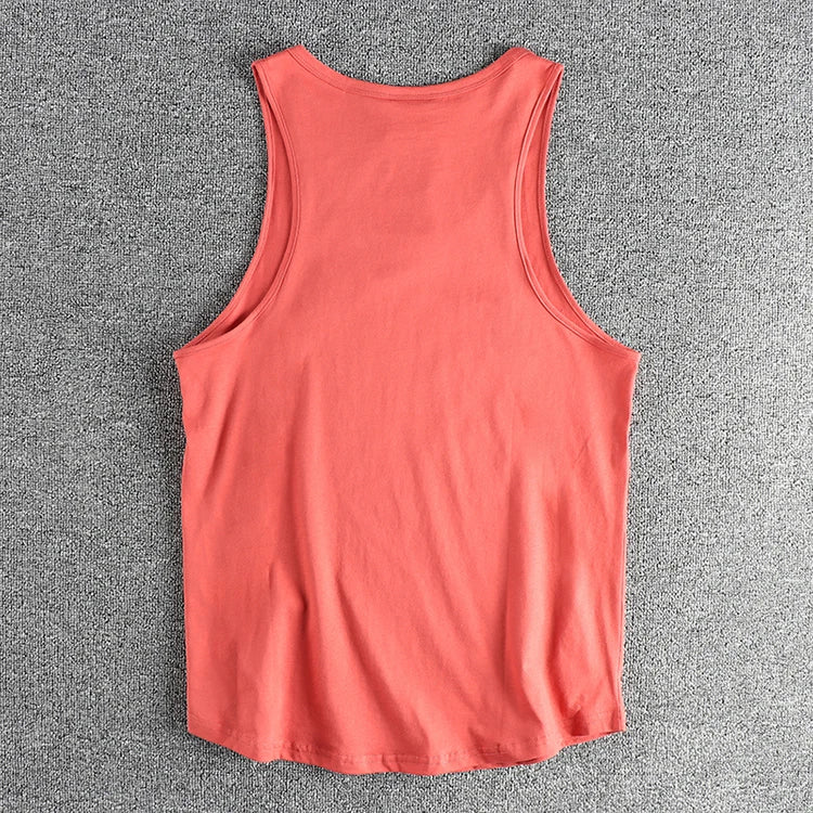 Summer New American Retro Sleeveless O-neck Letter Printed T-shirt Men's Fashion 100% Cotton Washed Casual Sports Vest Tops