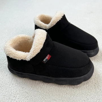 Men's Winter Cotton Indoor and Outdoor Shoes Non-Slip Fully Warm Cosy Platform Fuzzy House Slippers