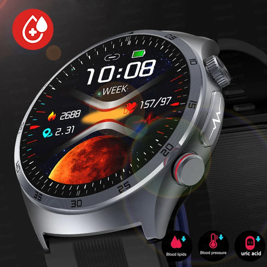Sapphire Glass NFC AMOLED Blood Pressure Smart Watches ECG Blood Oxygen Blood Pressure Air Pump Sport Health Tracking Smartwatch