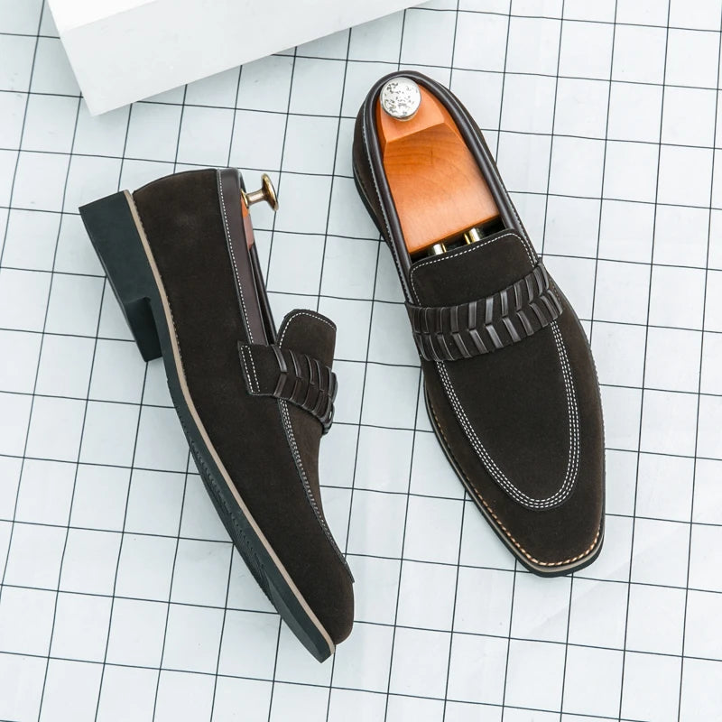 Formal Dress Oxford Shoes Men Green Suede Leather Male Business Formal Suit Shoes Over Size 38-48 Adult Leisure Walking Shoes