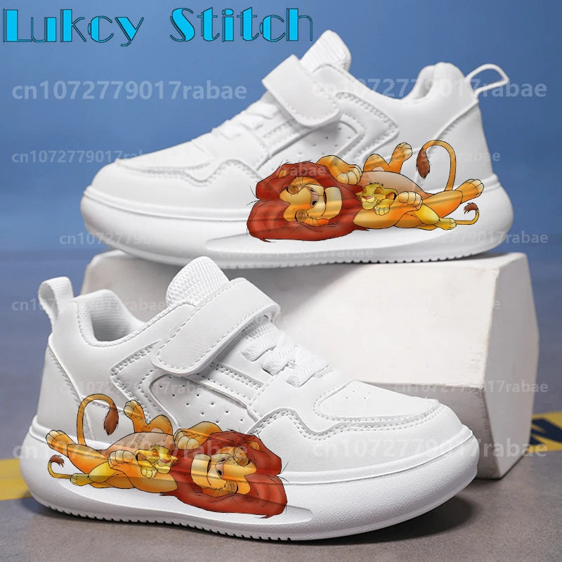 Lion King Fashion Girl Boy Shoes For Children Running Minnie Children Students Shoes Kids Casual Sports Board Sneakers Gift