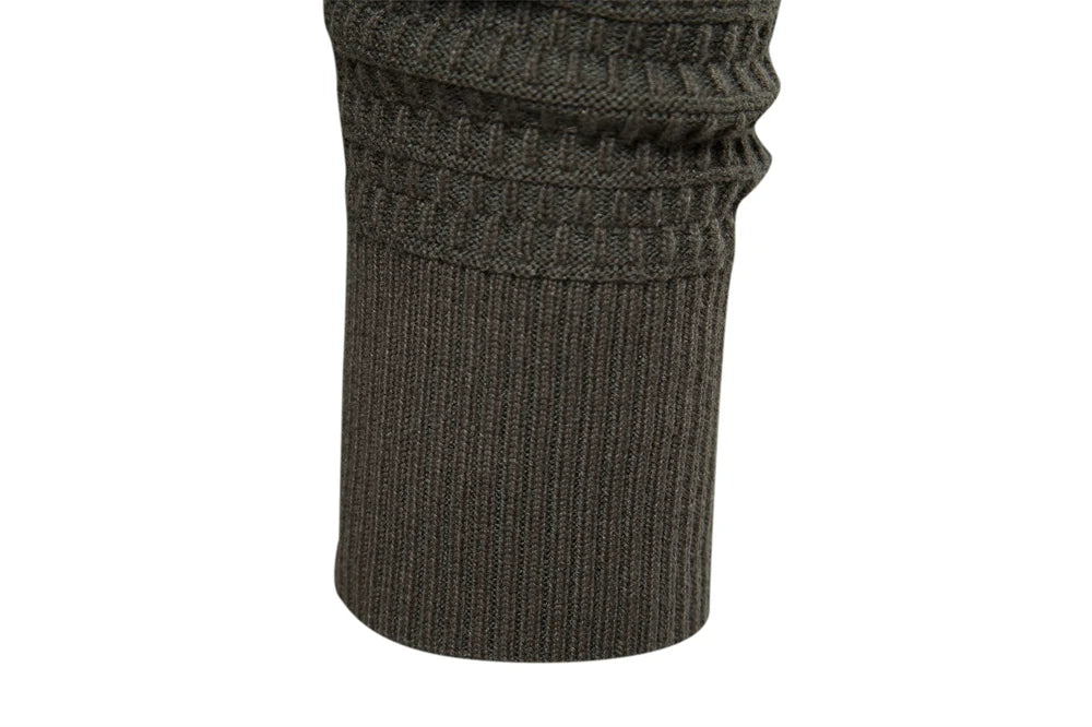 Men's Knitted Cardigan Cotton High Quality Button Mock Neck Sweater for Men's New Winter Designer Cardigans