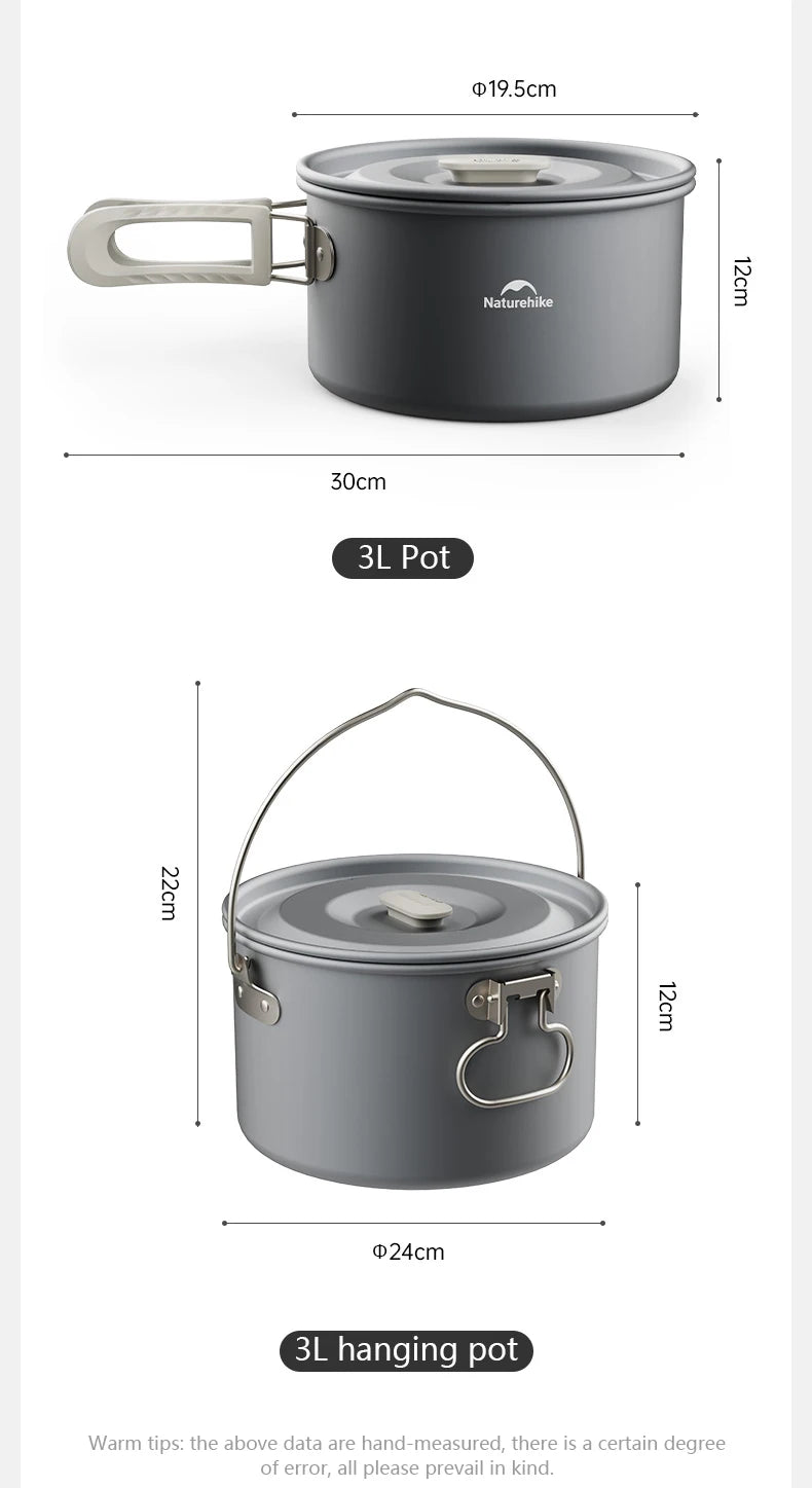 Portable Camping Cookware Set Outdoor Frying Pan Kettle Collapsible Picnic Tableware Kitchenware Furniture