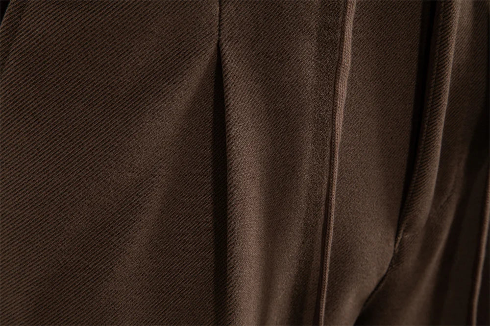 Men's Thermal Pants Solid Colour Winter Warm Casual Trousers Elastic Waist with Drawstring Slim Fit Zipper Pants