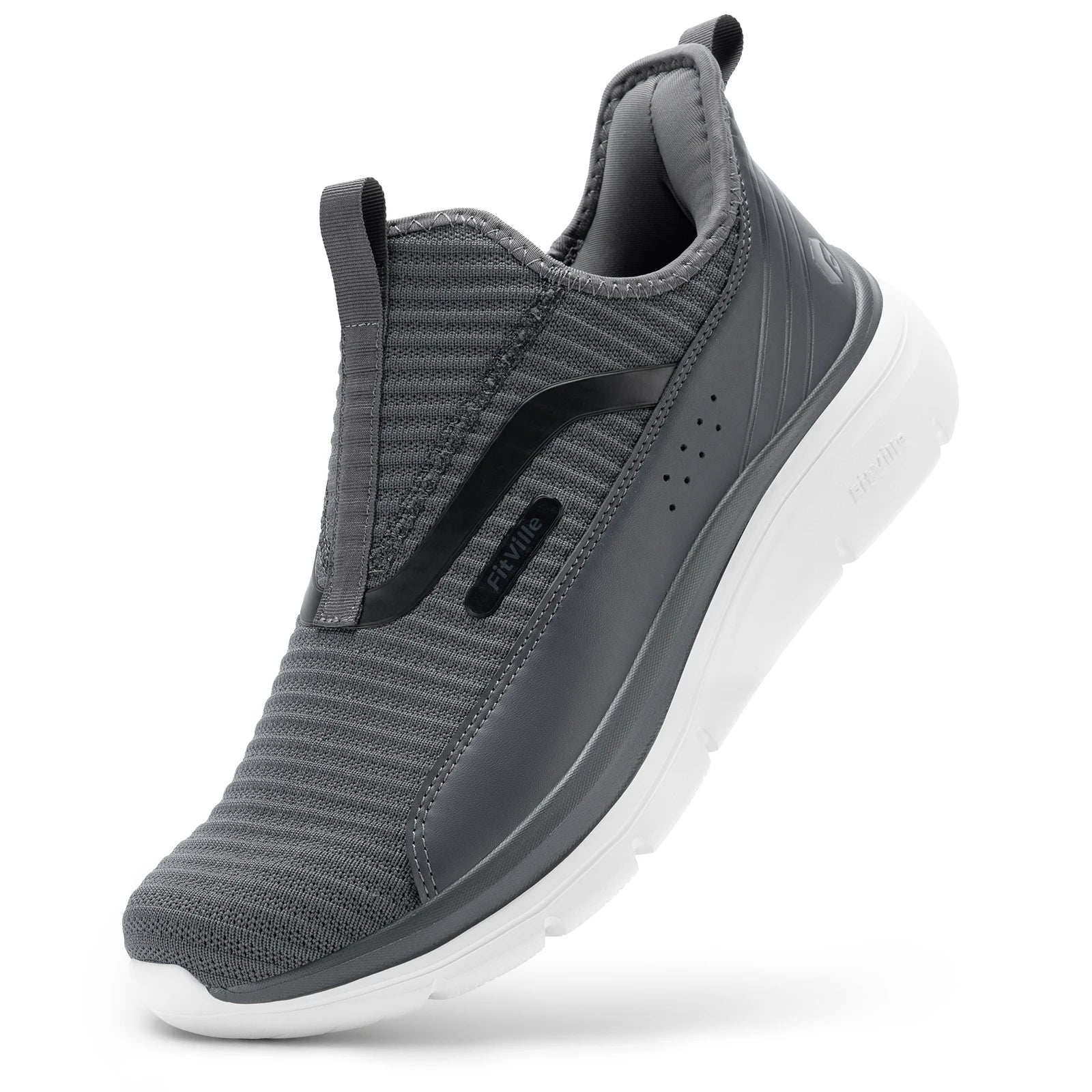 FitVille Men’s Extra Wide Slip-On Walking Shoes – Lightweight High Rebound Comfort Trainers for Everyday Wear