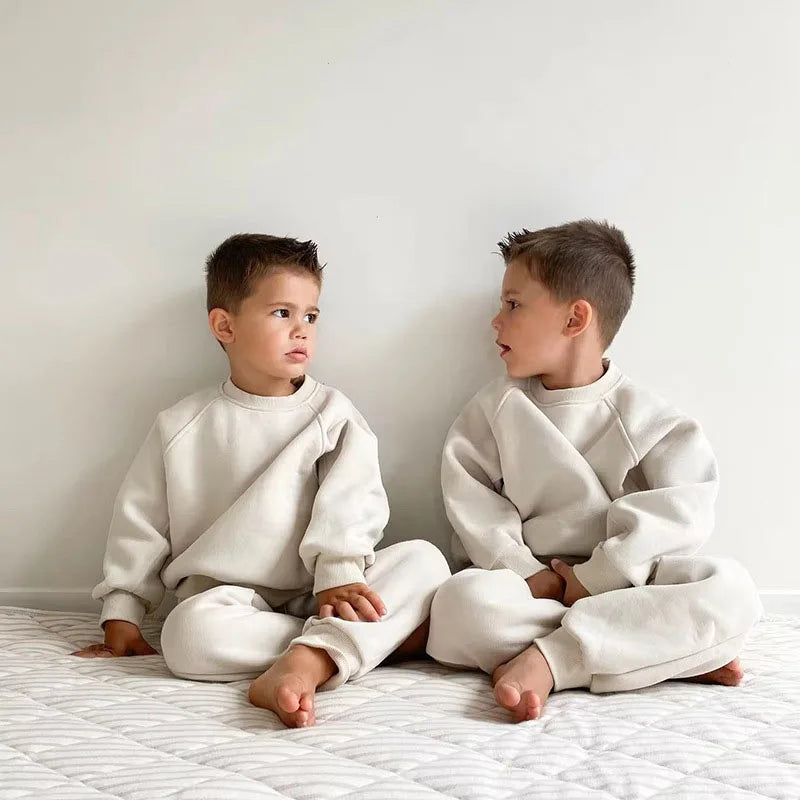 New Spring Boys Clothing Kids Girl Loose Leisure Sports Suit Children 2PCS Hoodie + Sweatpants 4-6Y Unisex