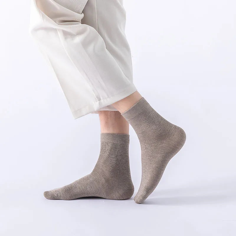 10 Pair Women's Bamboo Fibre Socks Harajuku Retro Solid Colour Casual Ladies Set Korean Style Female Socks