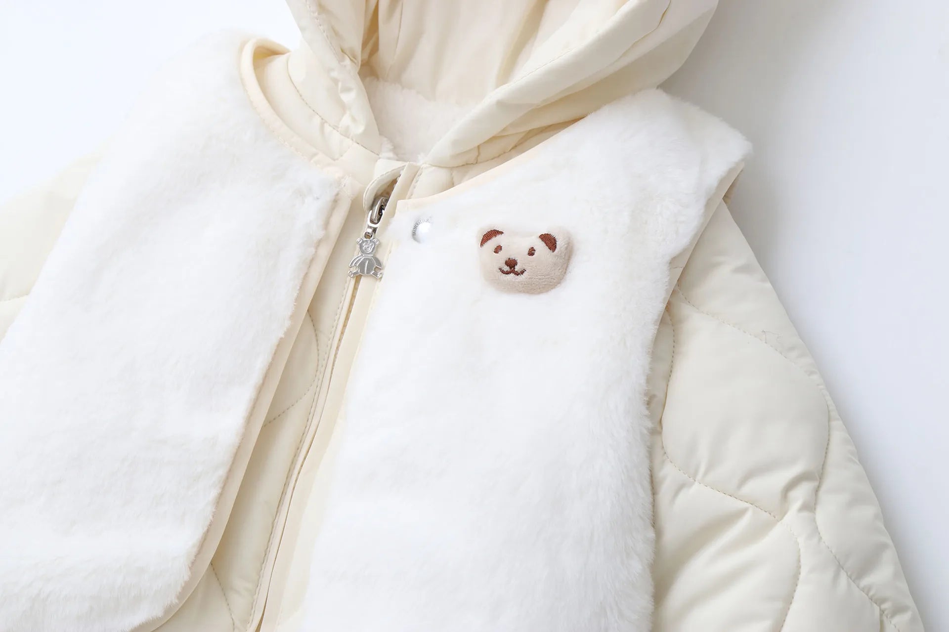 Baby's 2Pcs Winter Warm Clothes Thicken Fleece Rompers Jumpsuits Fur Lining Footie and Vest Snowsuit For Toddlers 0-2Y