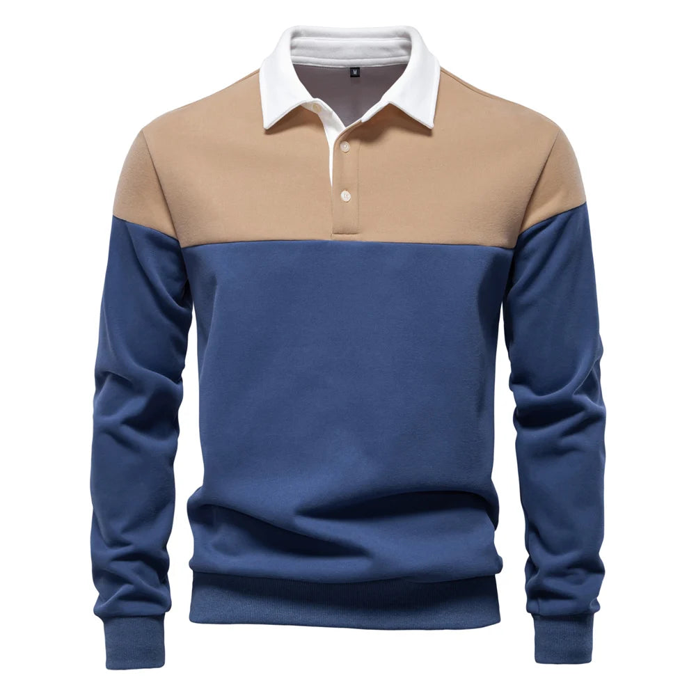 Men's Premium Design Sweatshirt Colour Block Hoodies Long Sleeve Business Casual Social Sweatshirt