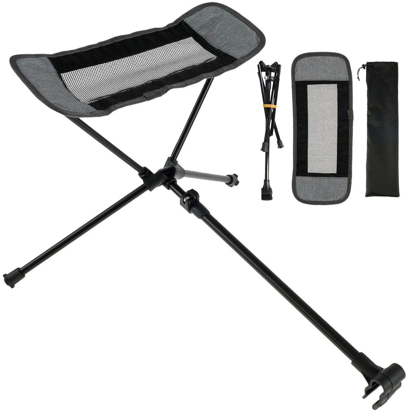 Universal Camping Chair Foot Rest Folding Attachable Footrest Lightweight Footstool for Outdoor Fishing Beach Hiking