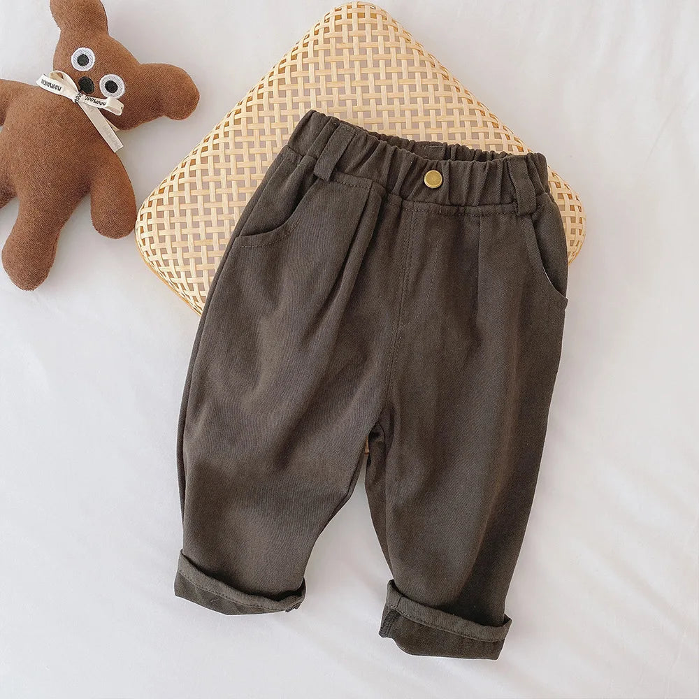 2025 Herfst Unisex Kinder Casual Broek voor 1-6T Dunne Effen Kleur Jongens Broek Kinderen Jongens Losse Broeken