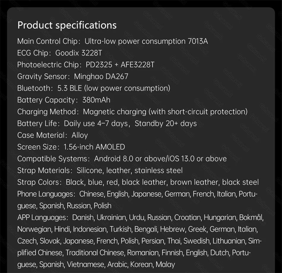 2025 Nieuw Smart Watch NFC ECG+PPG Bloedzuurstof Urinezuur Bloeddruk Saffier Smartwatch Heren - Compatibel met Samsung Galaxy, Xiaomi en Huawei IOS
