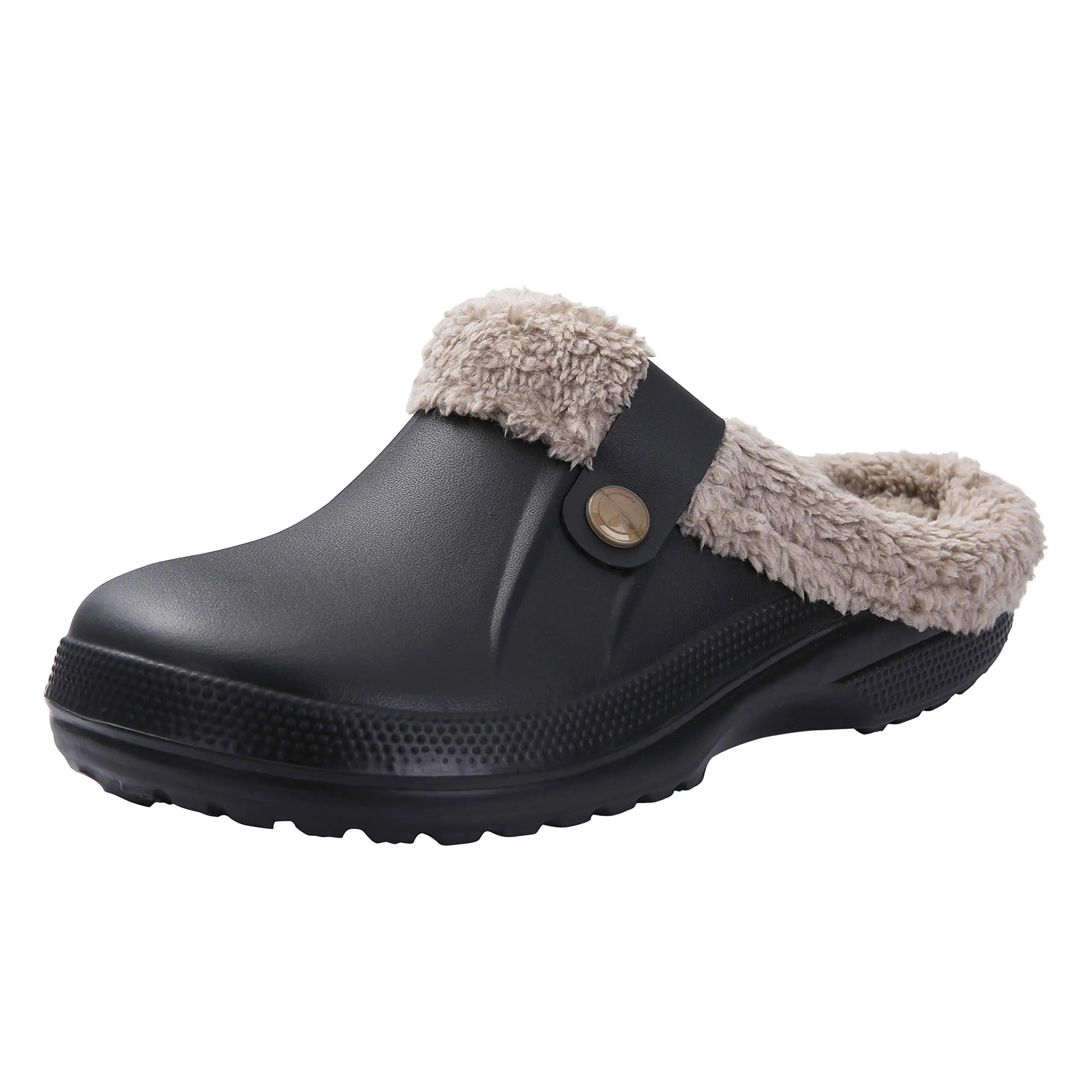 Unisex Winter Plush Garden Shoes Fur Clogs Slippers With Soft Furry Waterproof For Outdoor Cosy Fuzzy Home Use For Men & Women