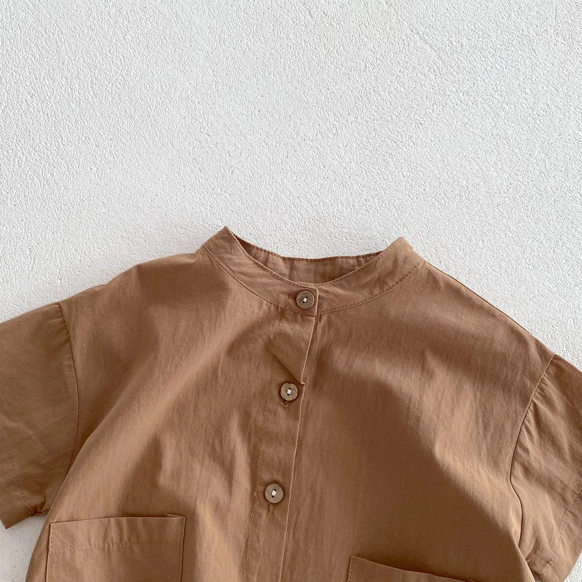 Summer Thin Short Sleeve T-shirt and Shorts Set Small Stand Collar Cool Toddler Boys Baby Girls 2PCS Casual Beach Suits 1-5Y Unisex