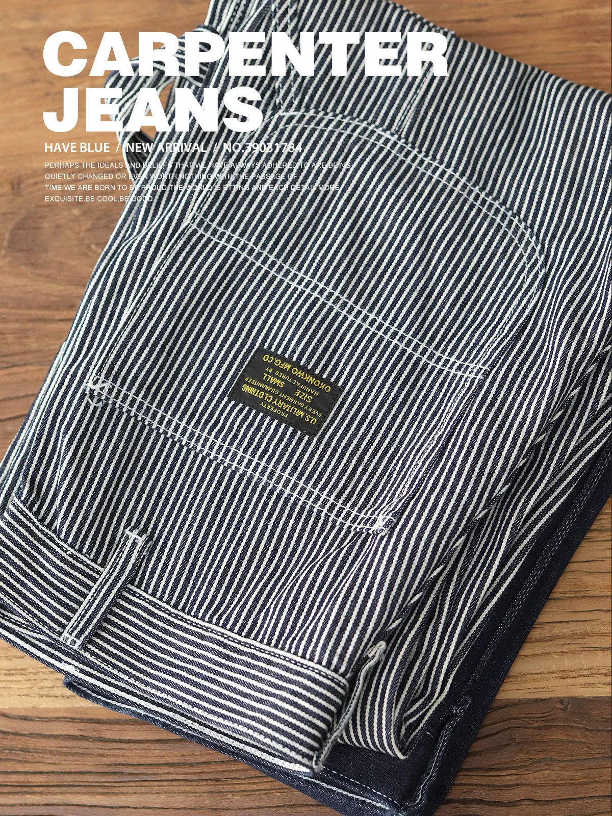 3903# Spring New American Retro Denim Carpenter Cargo Jeans Heren 100% Katoen Gewassen Losse Casual Multi-pocket Rechte Broek