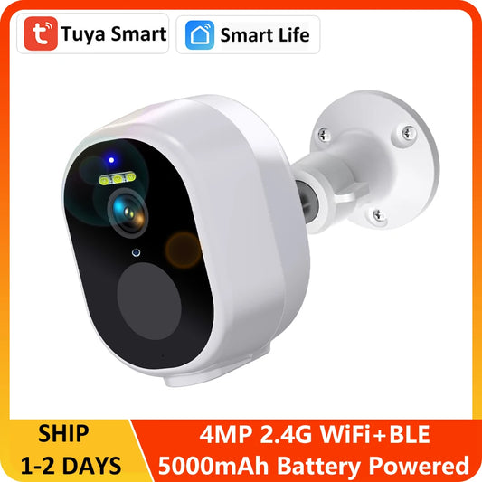4MP Tuya Smart Wireless WiFi +BLE Buiten Batterij Zonne-energie Spotlight Menselijke Detectie Surveillance CCTV IP Netwerkcamera 2K