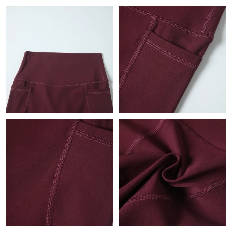 Pockets Workout Gym Legging Women Cycling Shorts Quick-Dry Yoga Clothes Breathable High Waist Sports Shorts Female