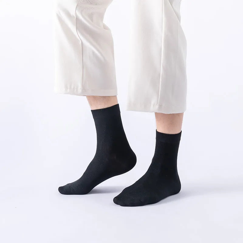 10 Pair Women's Bamboo Fibre Socks Harajuku Retro Solid Colour Casual Ladies Set Korean Style Female Socks