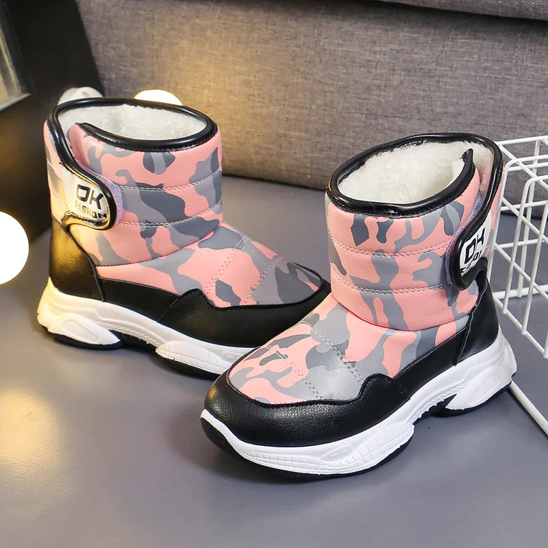 Kids' Casual Shoes Snow Boots Ankle Boots PU Leather Winter Shoes Velcro Anti-Slip Warm Shoes For Girls Size 26-37