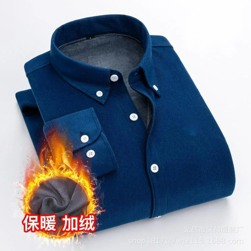 Reversknopf Allgleiches Stickerei Warme Hemden Herrenbekleidung Herbst Neue Übergroße Casual Tops Lose Koreanische Hemd