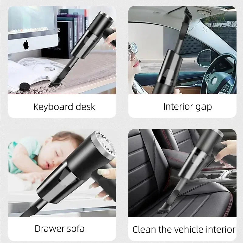 Portable Wireless Car Vacuum Cleaner – 120W High Power Cordless Vacuum for Home & Auto Cleaning