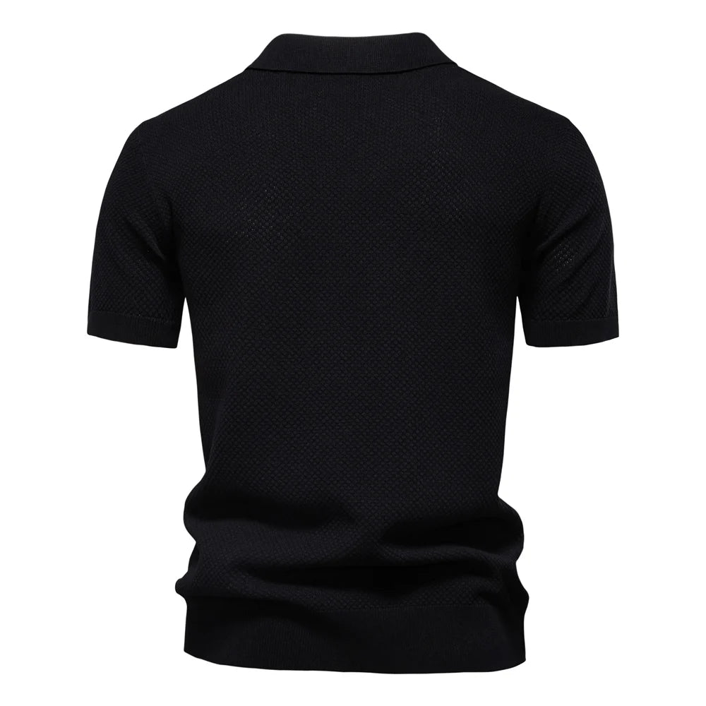Men's Summer Breathable Polo Shirt Short Sleeve Solid Colour Casual Polo Shirts for Men Lightweight Stretch Polo ﻿
