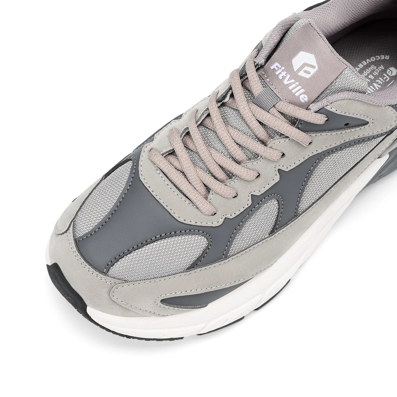 Men's Extra Wide Cushioned Sports Walking Shoes For Swollen Feet, Flat Feet, And Arch Fit - Suitable For Heel Pain Relieve