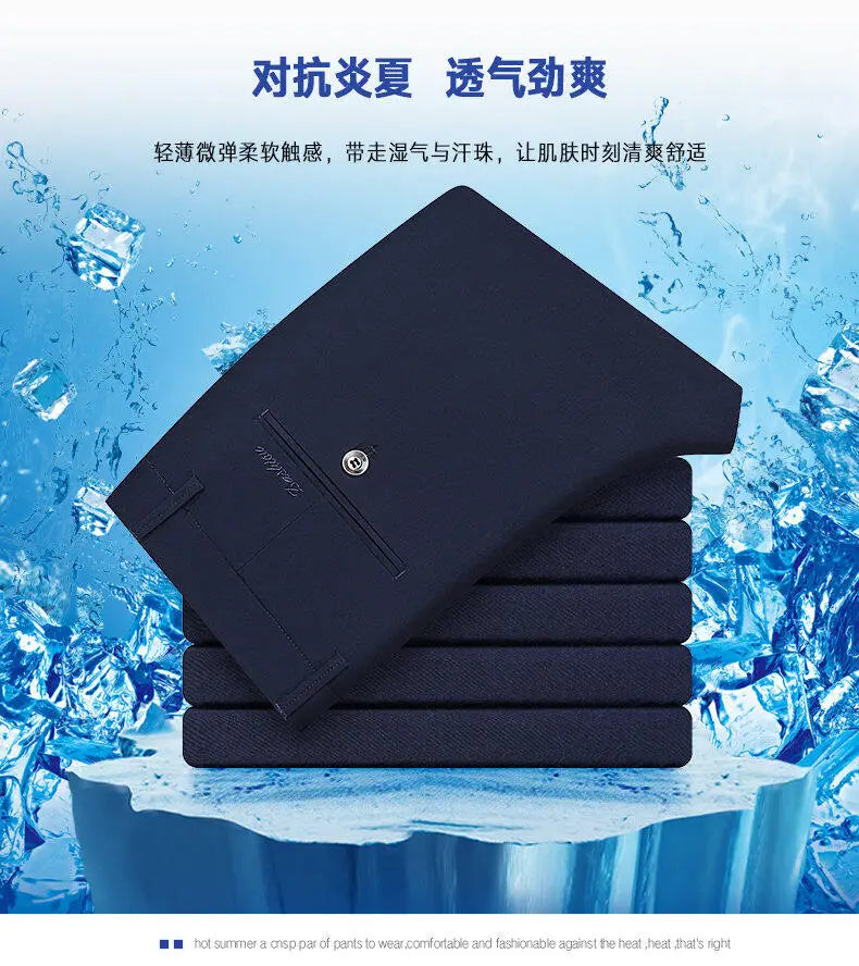 Stretchable Men's Dress Pants, Classic Trousers for Versatile Wear, Comfort & Style Combined Sizes 28-40