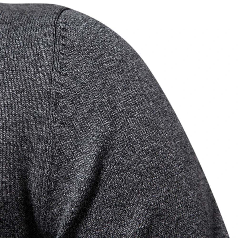 Men's Autumn Cotton Sweater O-Neck Patchwork Sleeve Pullovers Solid Colour Warm Winter Sweaters For Men