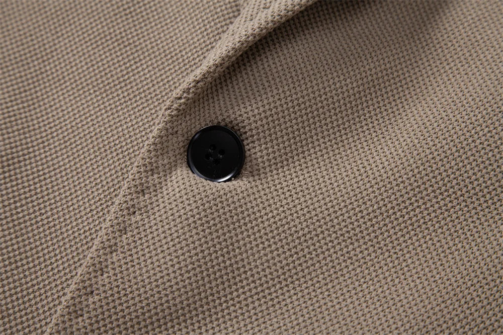 Men's Single Breasted Blazer Solid Colour Autumn Winter Slim Fit Business Casual Suit Jacket Male Blazer with Pocket